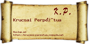 Krucsai Perpétua névjegykártya